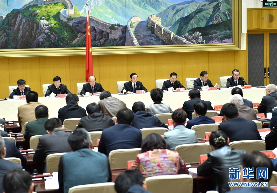 1月13日，中共中央政治局委員、中宣部部長、全國&ldquo;掃黃打非&rdquo;工作小組組長劉奇葆在北京出席第三十次全國&ldquo;掃黃打非&rdquo;工作電視電話會(huì)議。新華社記者 李濤 攝