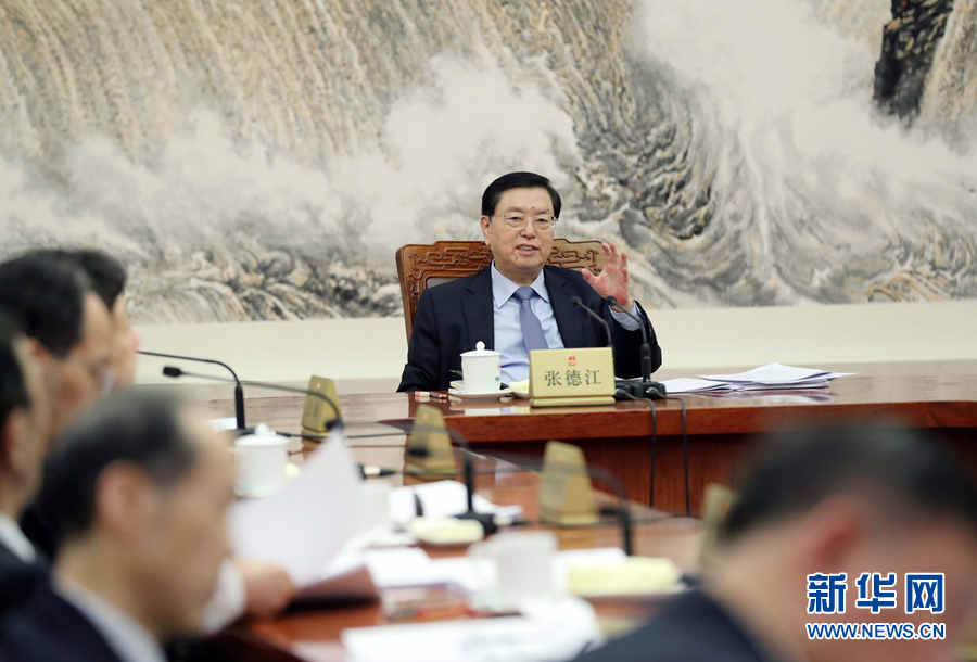 2月11日，十二屆全國人大常委會第一百一十一次委員長會議在北京人民大會堂舉行。會議決定，十二屆全國人大常委會第三十三次會議于2月23日至24日舉行。張德江委員長主持會議。新華社記者 劉衛(wèi)兵 攝