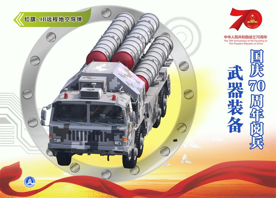 （圖表）[國(guó)慶70周年]國(guó)慶70周年閱兵&mdash;&mdash;武器裝備（紅旗-9B遠(yuǎn)程地空導(dǎo)彈）