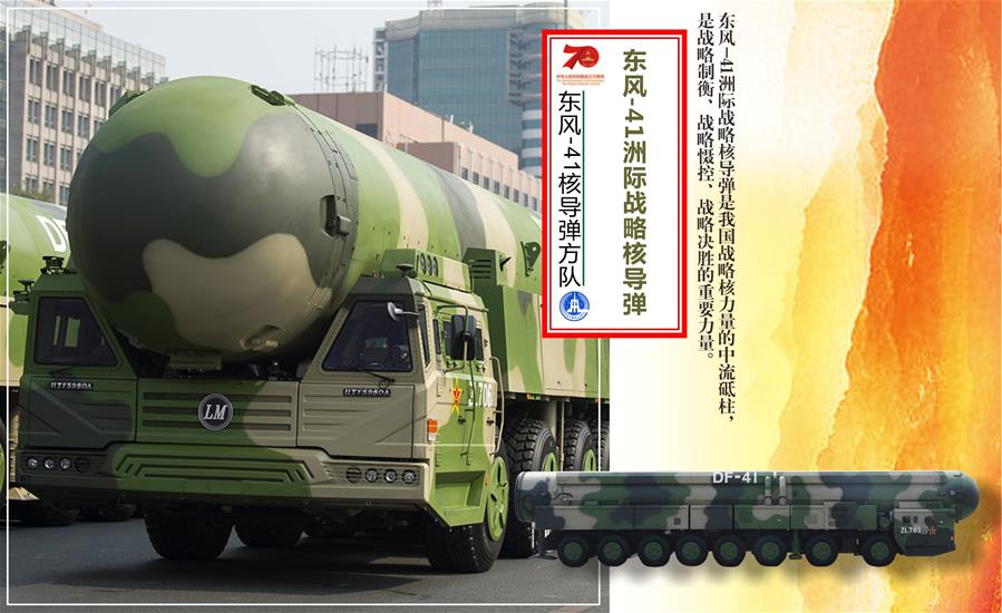 （圖表）[國(guó)慶70周年]東風(fēng)-41核導(dǎo)彈方隊(duì)&mdash;&mdash;東風(fēng)-41洲際戰(zhàn)略核導(dǎo)彈