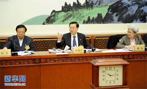 張德江參加十二屆全國人大常委會第二次會議分組審議