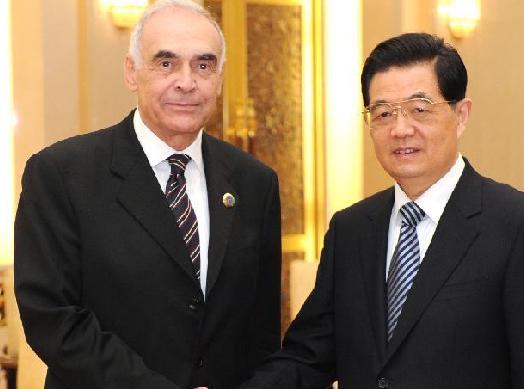 胡錦濤會見埃及總統(tǒng)特使、外長阿姆魯