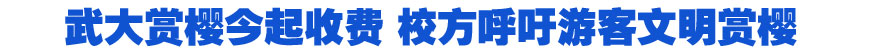 武大賞櫻今起收費(fèi) 校方呼吁游客文明賞櫻