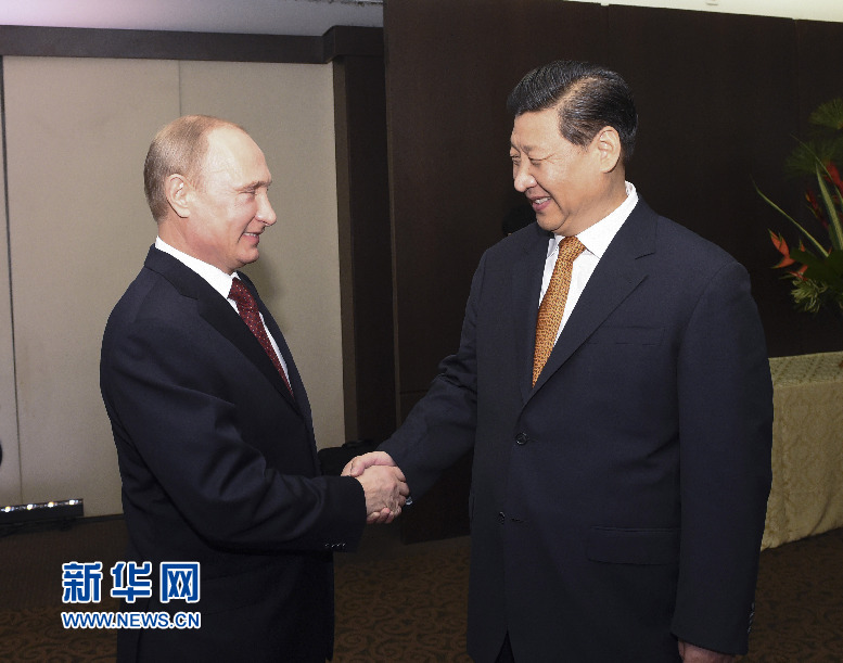 7月14日，國家主席習(xí)近平在巴西福塔萊薩會(huì)見俄羅斯總統(tǒng)普京。新華社記者李學(xué)仁攝