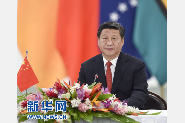 習(xí)近平主持會(huì)議并發(fā)表主旨講話。新華社記者 李學(xué)仁攝