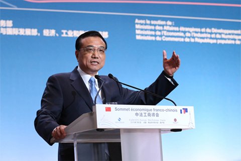 李克強(qiáng)總理2日在中法工商峰會演講時表示，中法建交50年來，兩國關(guān)系積累了寶貴經(jīng)驗(yàn)，未來50年的中法關(guān)系將更燦爛輝煌。中國政府網(wǎng)