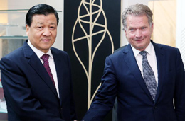 劉云山對芬蘭進(jìn)行正式訪問