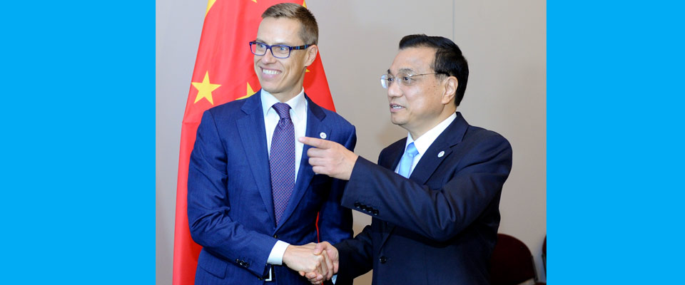 李克強(qiáng)會見芬蘭總理亞歷山大&middot;斯圖布